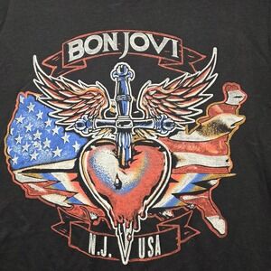 Bon Jovi Men's XL Tour T-Shirt Because We Can 2013 USA Flag Concert Tee Merch